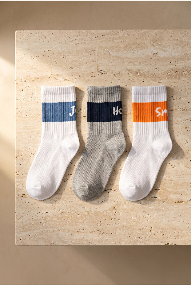Children's 3-Piece Ribbed Socks School Socks