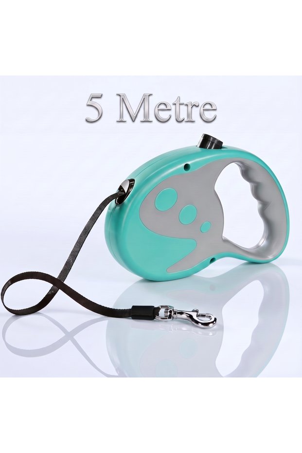 Automatic Retractable Dog Leash 5 Meters - 20 kg Capacity with Tpe Non-Slip Handle (Gray)