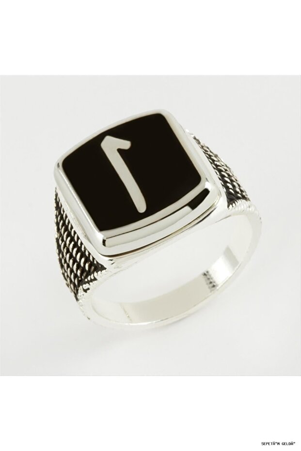 Spt-Gld Elif Written Metal Men's Ring Silver (170943) Color 19