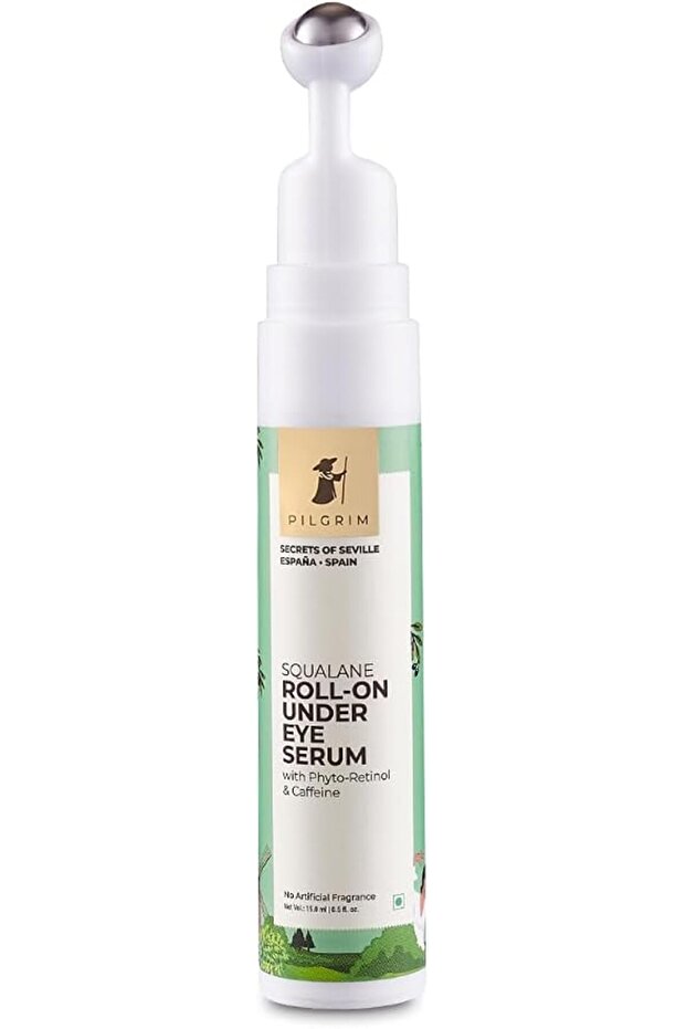 كريم سكوالان (نباتي) للعينين بتركيبة رول أون للهالات السوداء للجنسين مع فيتو-ريتينول وفيتامين سي
