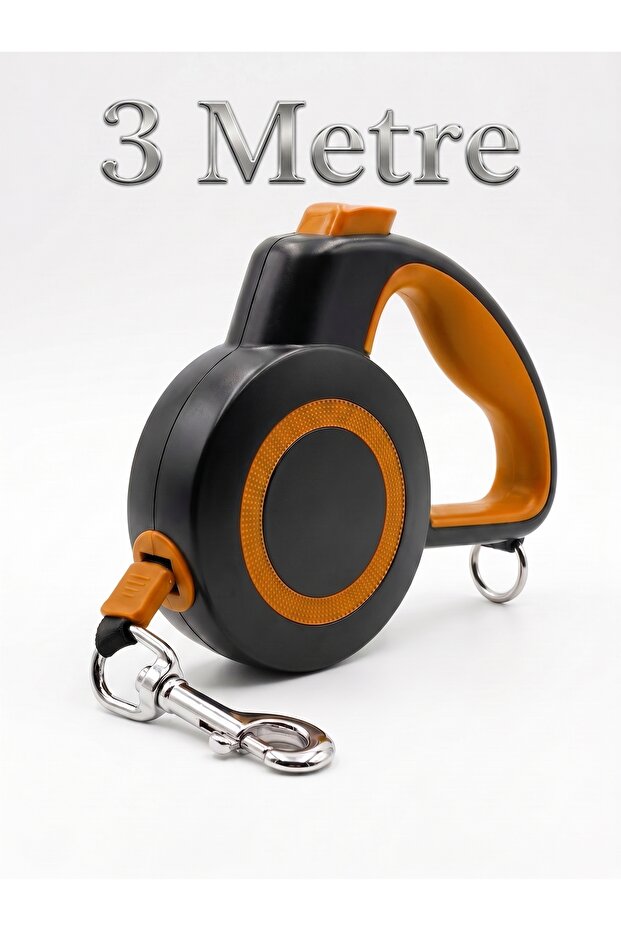 Automatic Retractable Dog Leash 3 Meters - 15 kg Capacity Tangle-Free Strap with Non-Slip Handle (Gray)