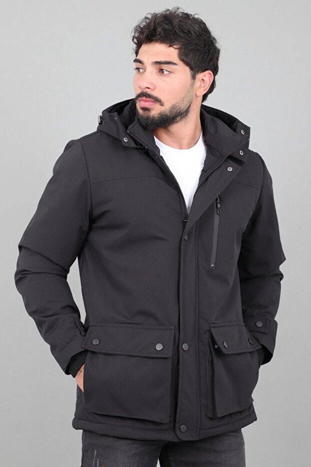 Box Fabric Bag with Fur Inside Pocket Winter Coat Pldp 3037_50526
