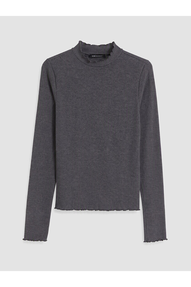 Lcw Modest Anthracite High Neck Women's Bodysuit