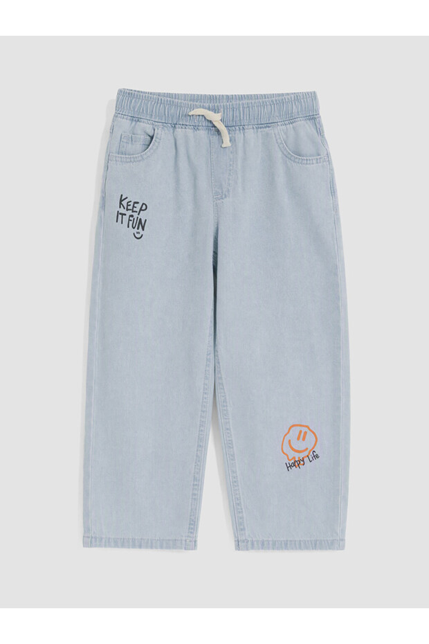 Özmarka New Season Indigo Printed Boys' Jean Trousers
