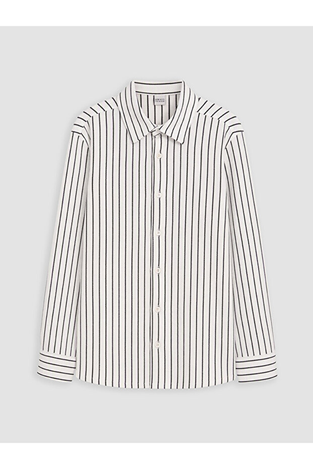 Ozmarka New Season Black Striped Boys' Shirt