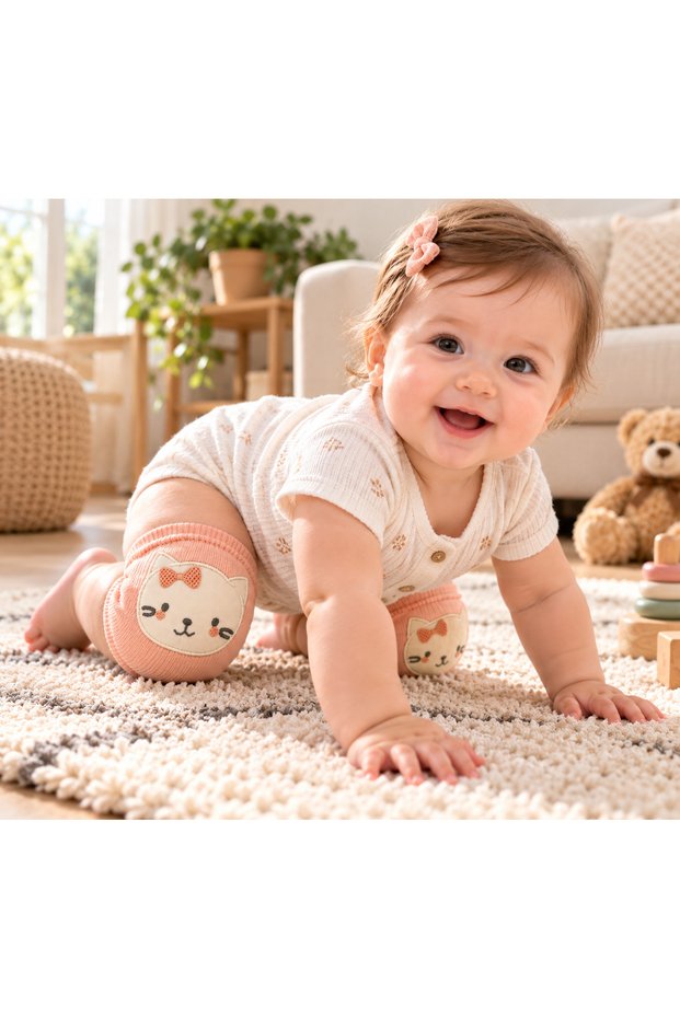 Cat Figured Baby Knee Pads Crawling Knee Protector Non-Slip Soft Padded Knee Pads 6-24 Months Pudra