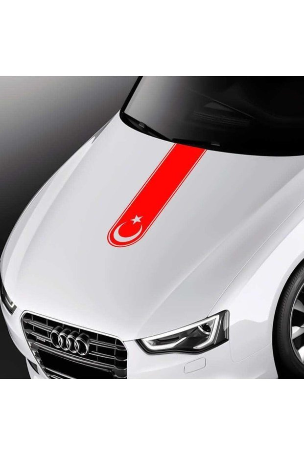 Turkey Ayyıldız Auto Hood Strip Special New Sticker Red 60*18 cm