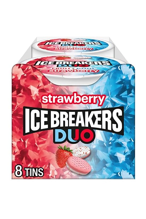 Duo Fruit Plus Cool Strawberry Flavored Sugar Free Mints Pucks 13 oz 8 Count