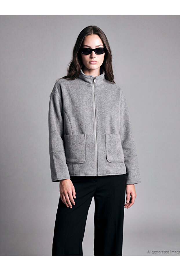 Lcw Modestdik Yaka Women's Cashmere Coat