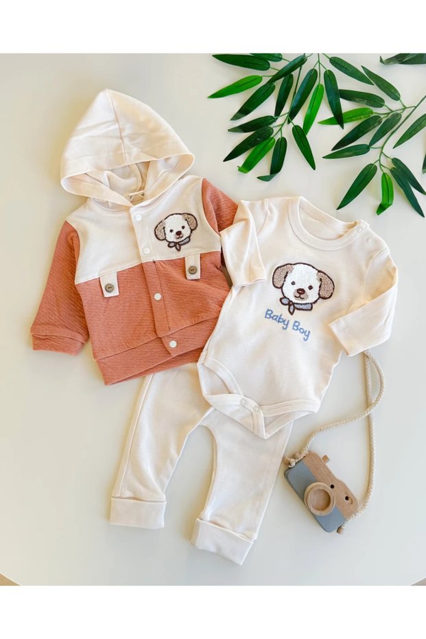 Baby Dog Cardigan Seasonal 3-Piece Baby Set