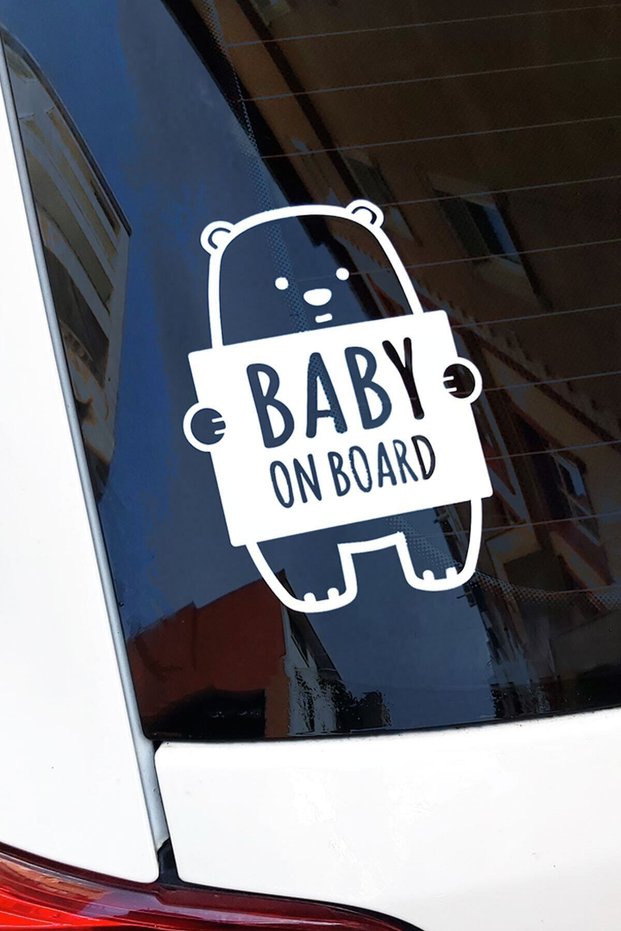 Baby on Board Car Special New Sticker White