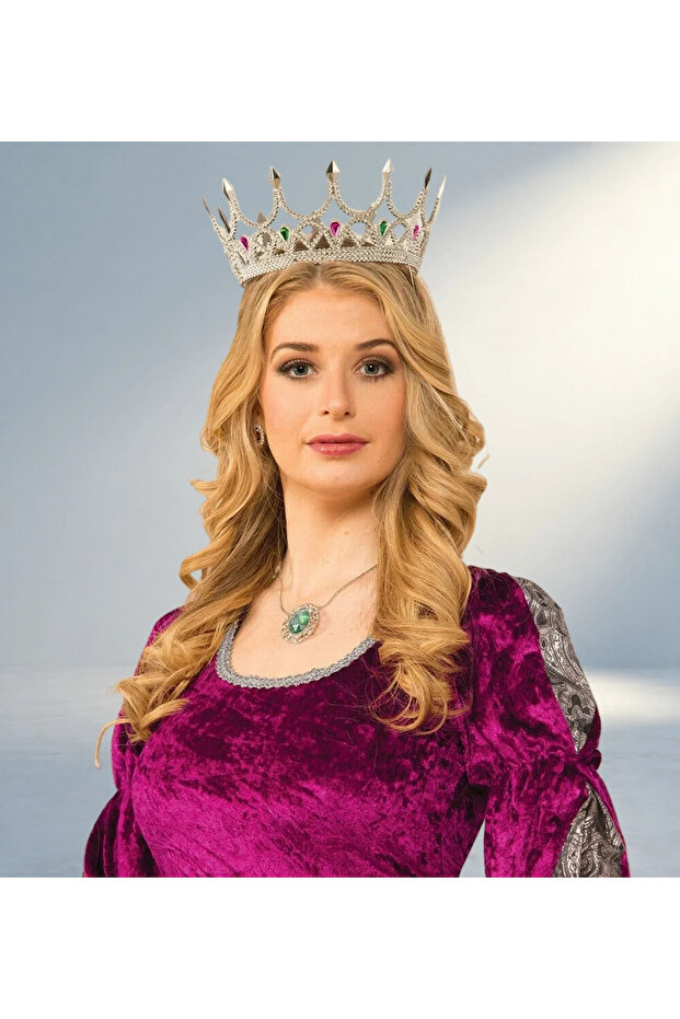 Stylish Silver Crown Medieval Themed Party Costume Accessory
