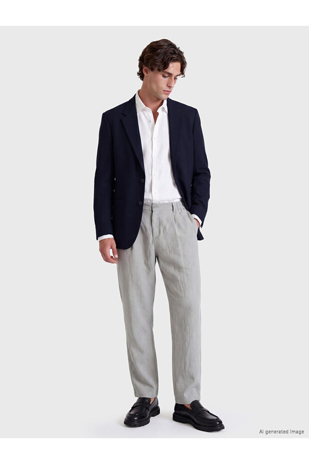 Vizyon New Season Navy Blue Regular Fit Men's Blazer Jacket