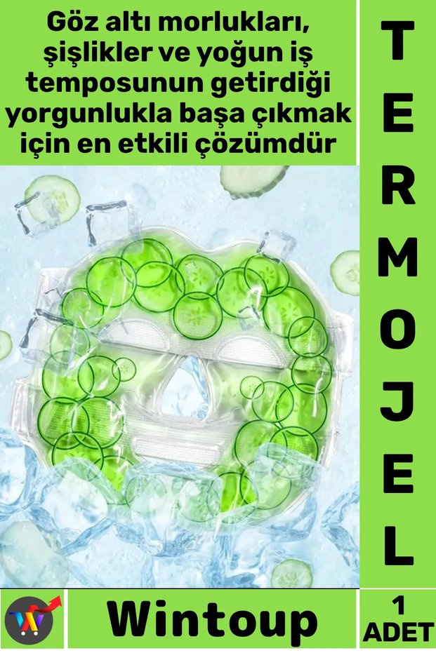 # Thermogel Eye Care Therapy Mask Cold Hot Use Relaxing Gel Pad Cucumber Pattern Thermogel