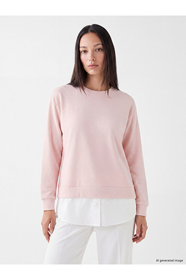 Crew Neck Women's Sweatshirt Tunic