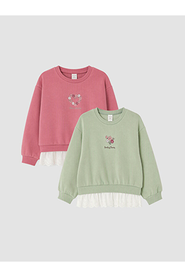 Printed Ruffle Girls' Sweatshirt 2-Pack for Style Enthusiasts from Uzg Store