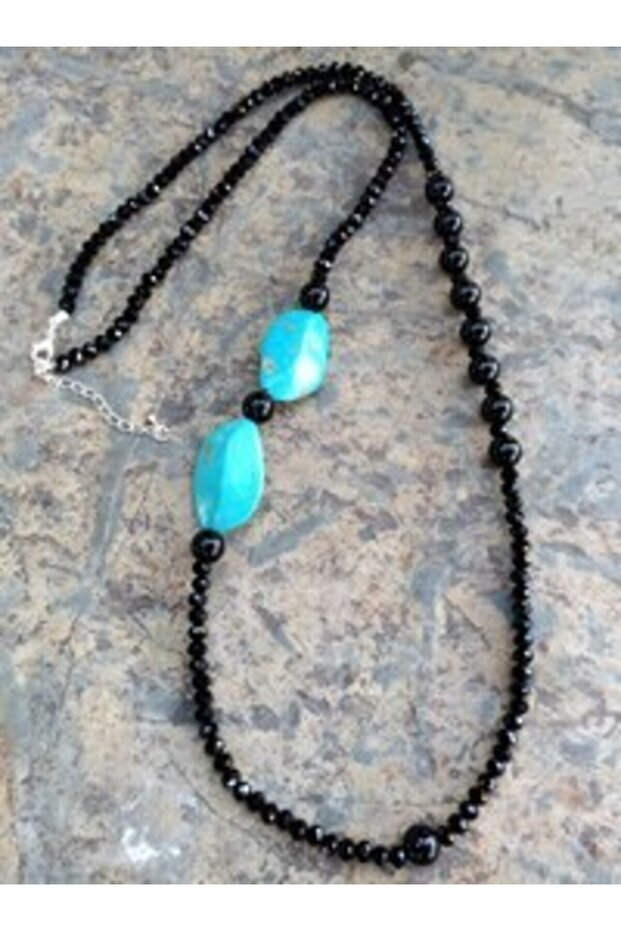 Special Design Turquoise Natural Stone Necklace - Turquoise -
