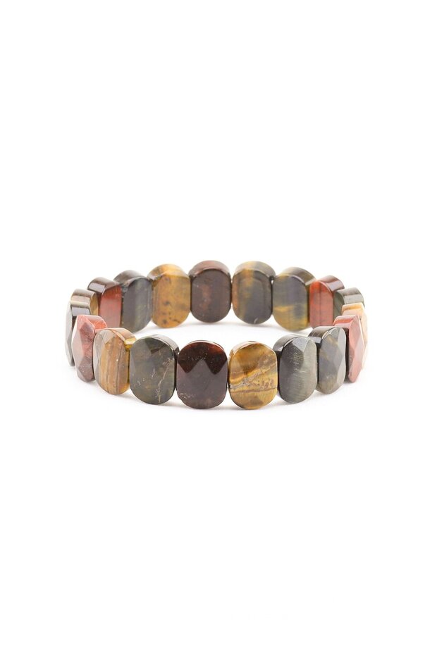 Natural Stone Tiger's Eye Natural Stone Unisex Bracelet Eubkpg