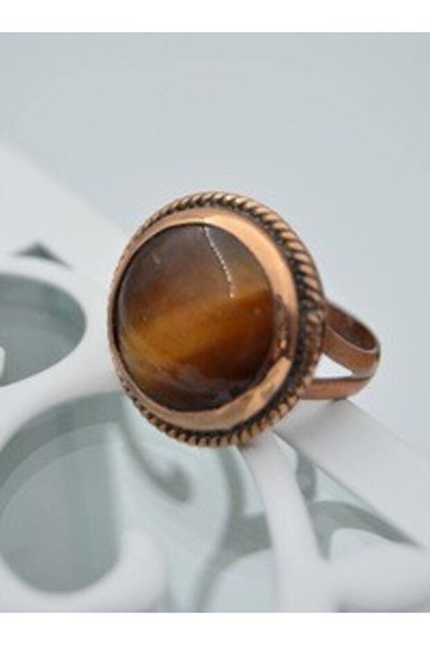 Eagle Eye Natural Stone Handmade Ring - Brown -