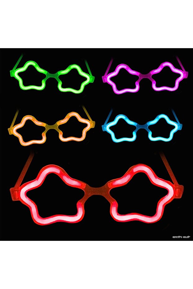 Spt-Gld 12 Pieces Star Glow Glasses – for Glow Party and (03857) Events