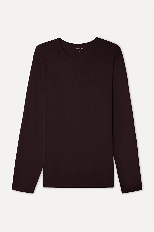 Men's Plum Crew Neck Long Sleeve T-Shirt