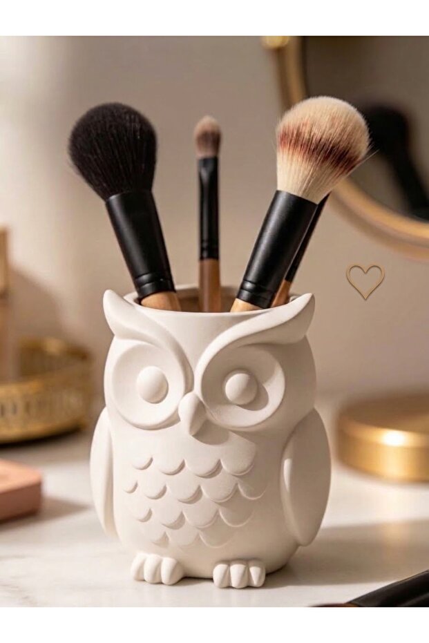 Stylish Owl Design Makeup Brush Stand Desktop Organizer Organizer Object