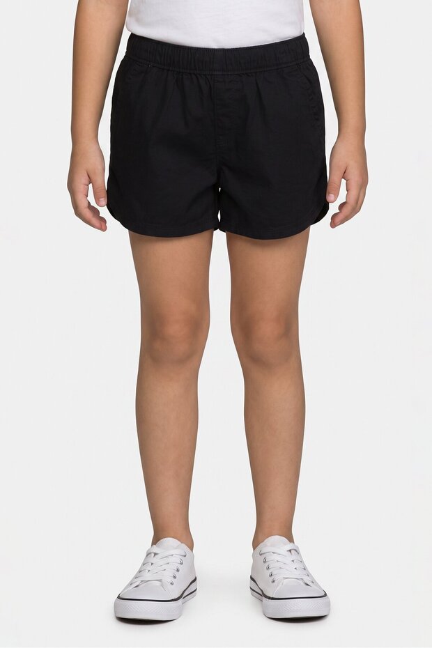 Toddlers Girl Solid Basic Shorts, Black