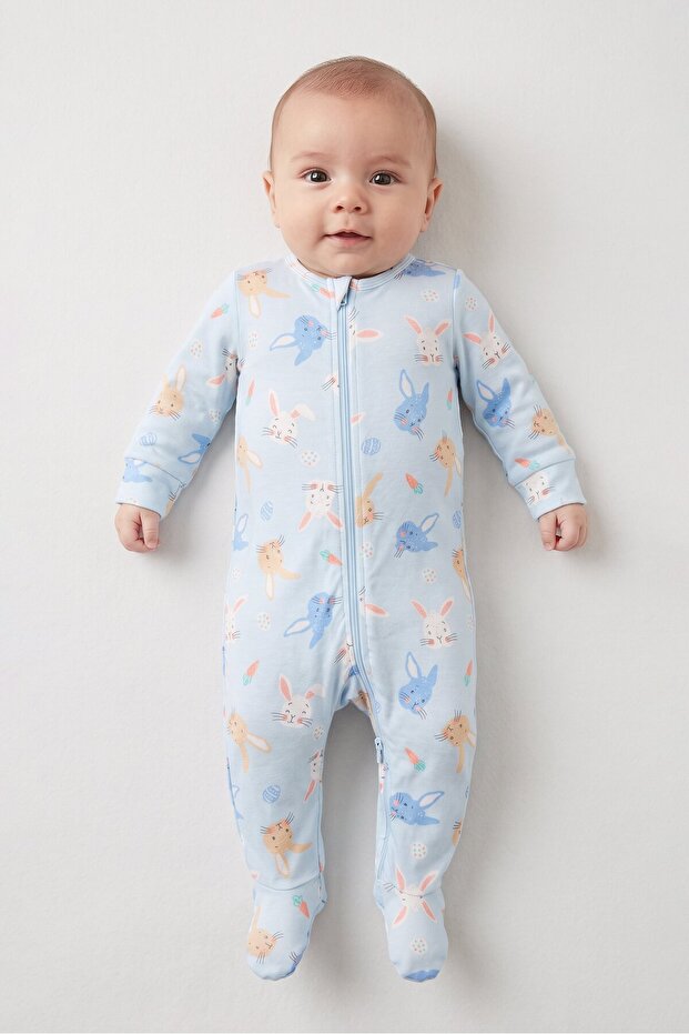 Toddlers Boy All Over Print Sleepsuit, Multicolor