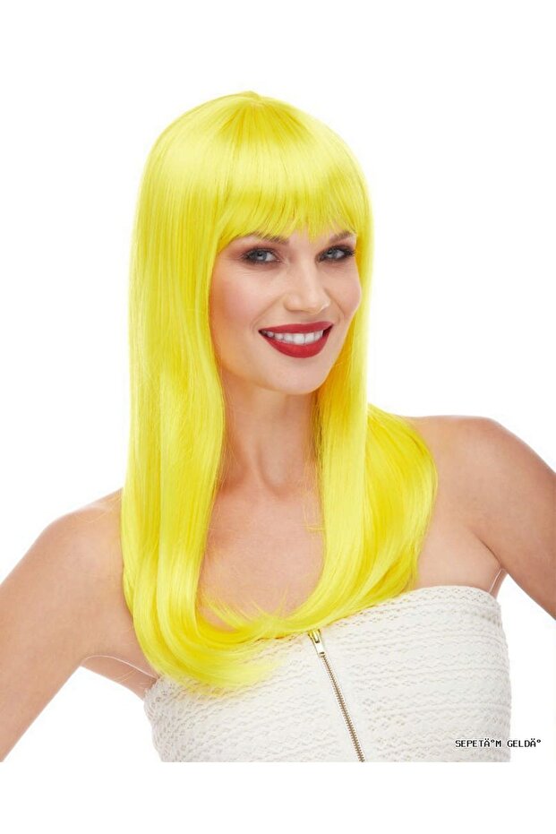 Spt-Gld Yellow Color Long Straight (25347) Party Wig