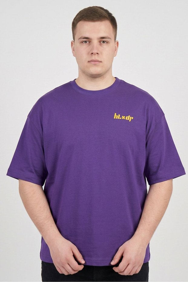 Zoox Men Crew Neck Short Sleeve Brand Logo T-Shirt, Purple