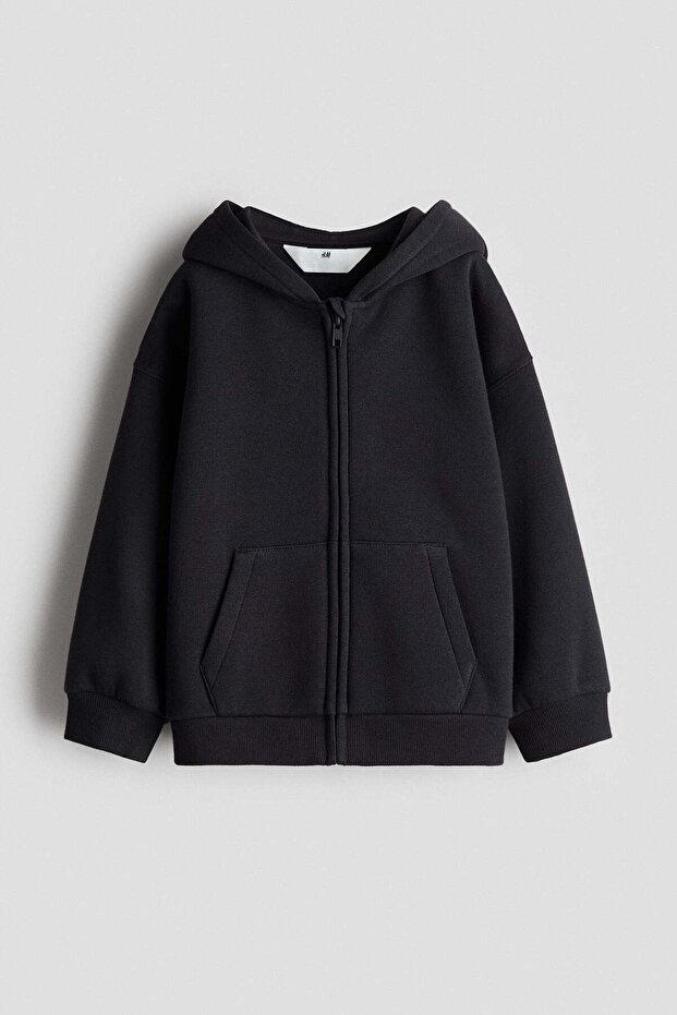 Zip-through brushed-inside hoodie
