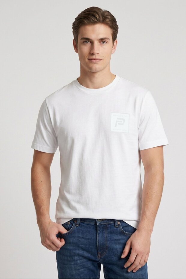 Men Crew Neck Short Sleeve Graphic Print T-Shirt, White