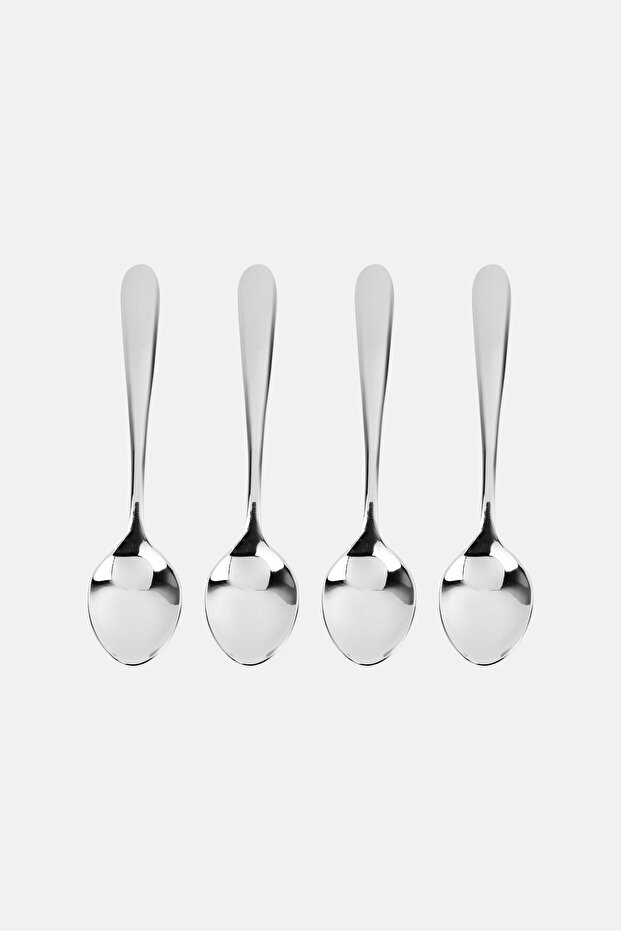 4 Pieces Teaspoon Set, Silver