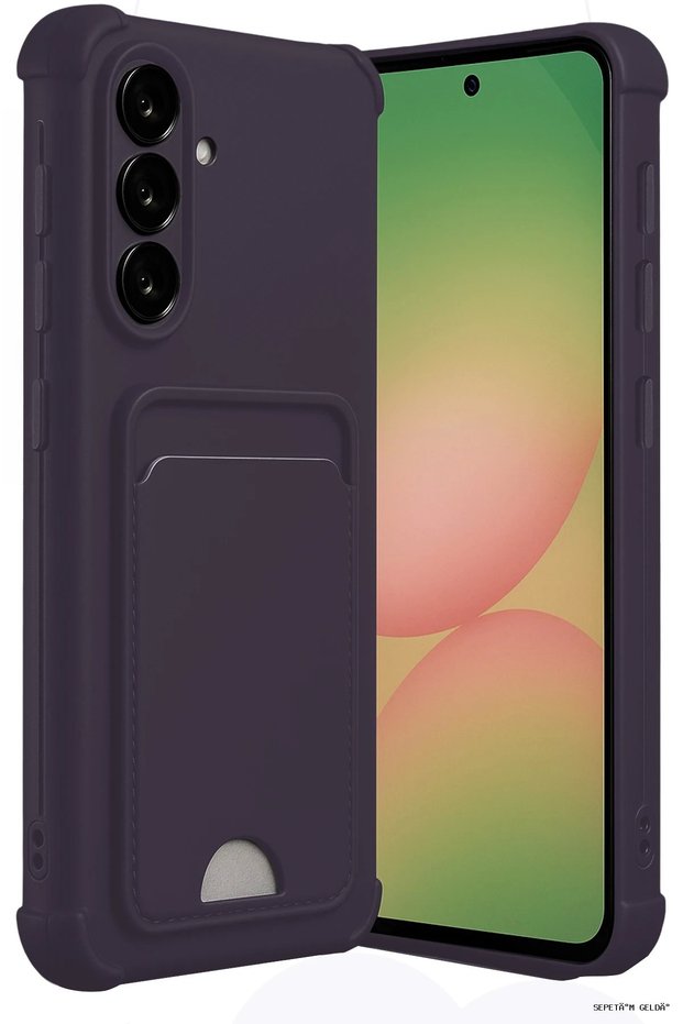 Spt-Gld Newface Galaxy A56 Case Kelvin Silicone with Business Card Holder - (95833) Deep Purple
