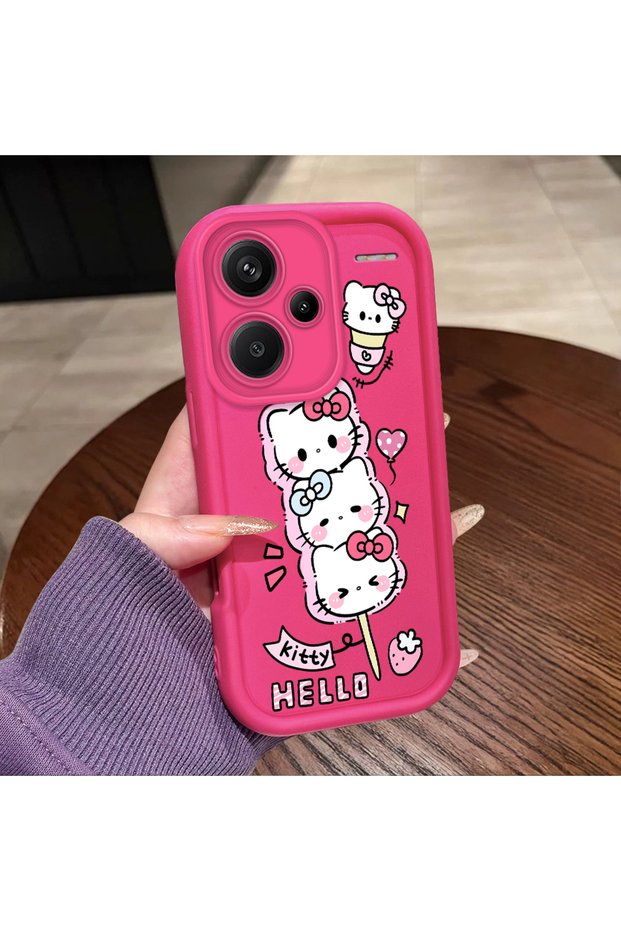 حافظة لهاتف Redmi Note 13 Pro Plus+ 5G متوافقة مع السيليكون باللون الوردي والأحمر بنمط الفراولة، حافظة مقاومة للصدمات لحماية الكاميرا