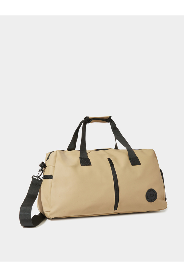 Khaki Gym Bag with Contrast Zip and Patchwork