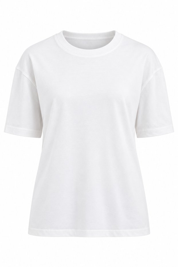 Ecru special stitched bicycle collar t-shirt