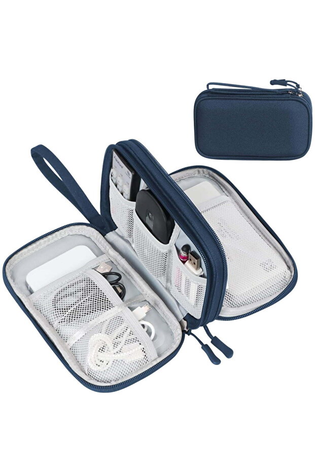 Miroddi Travel Cable Organizer,Double Layered Waterproof Electronics Storage Bag with Zipper