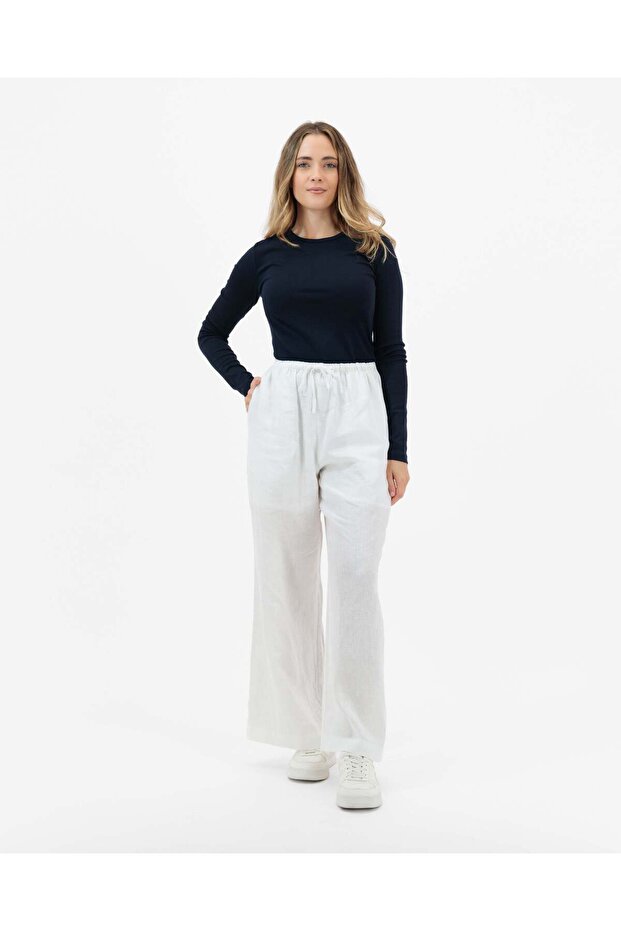 Zuri - White Linen Trousers