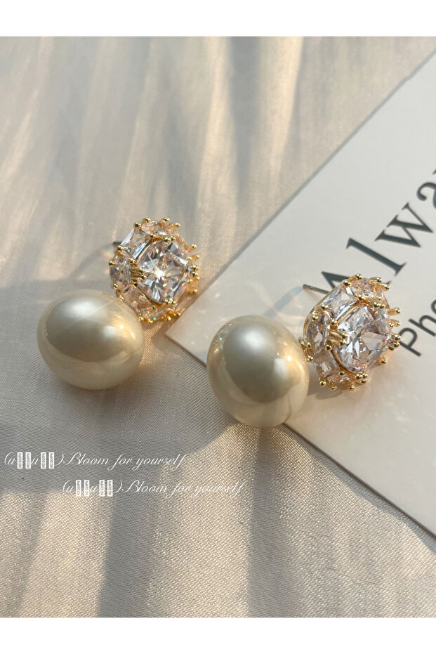 Faux Pearl Dangle Earrings