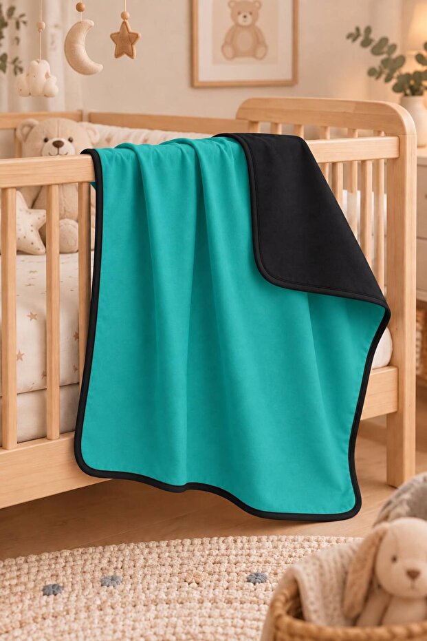 Double-Sided 100% Cotton Combed Cotton Baby Blanket – Double Layer, Two Colors, Soft and Suitable for 4 Seasons 80X85