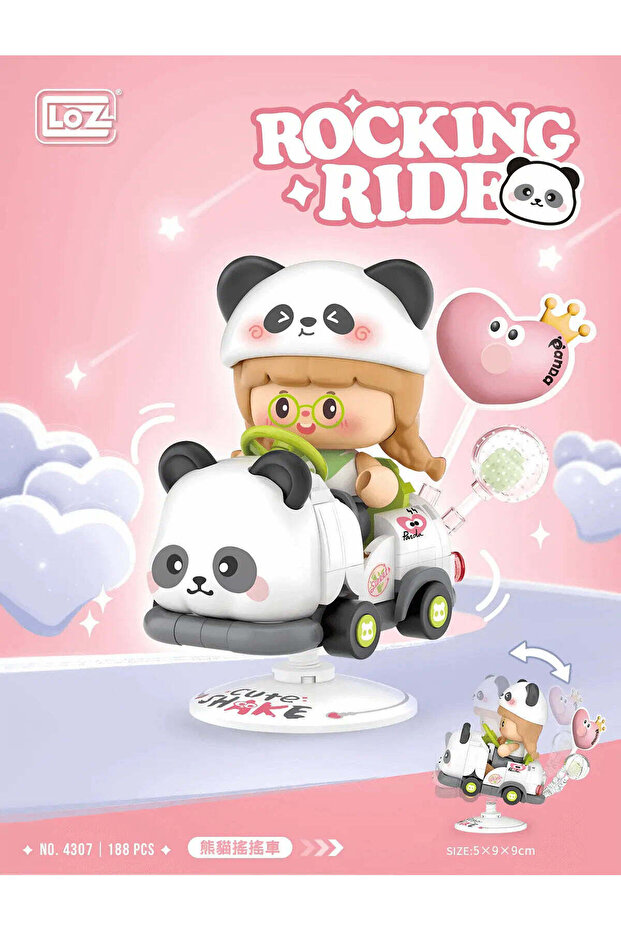 Lz-4307 Panda Ride-On Driving 188 Piece Block Toy