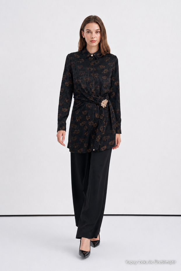 Black Suit with Brooch and Tie Detail 2016