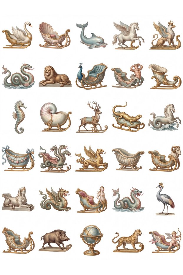 30 Pieces Rococo Palace Sticker Set - Laptop, Notebook, Agenda