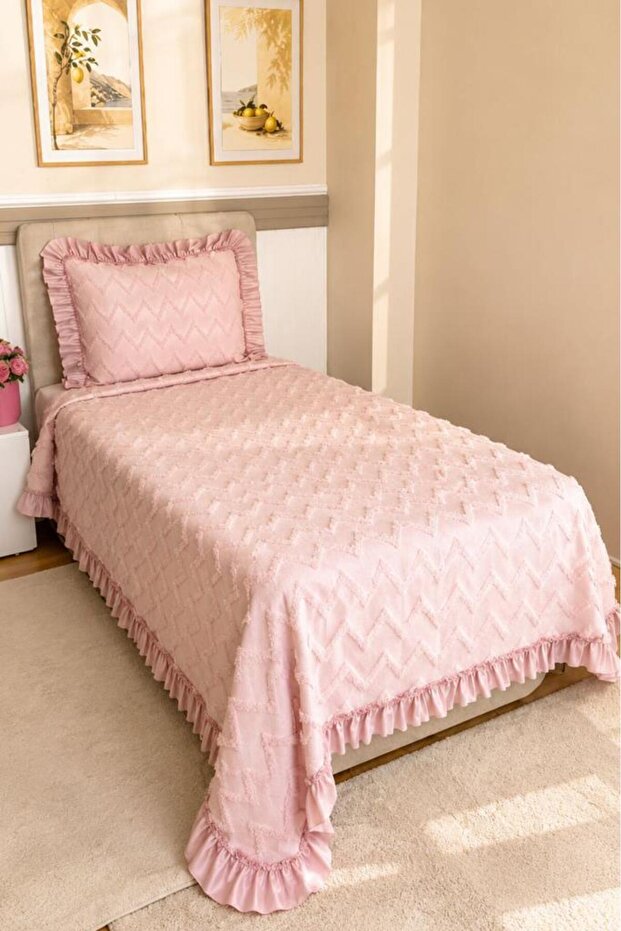 Ruffle Lumpa 2 Piece Single Pique Set Powder