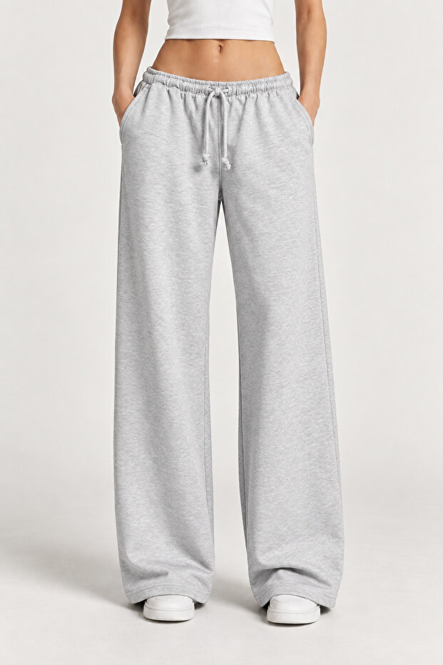 Women's Slim Waist Elastic Low Waist Wide Leg Sweatpants Al-22182