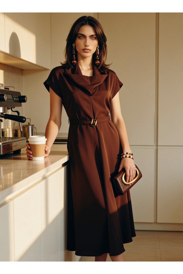 Smart Dress Cowl Neck