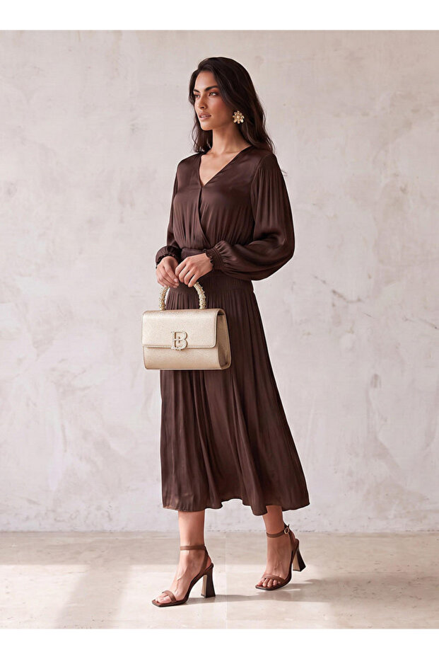SMOCKING WRAP DRESS