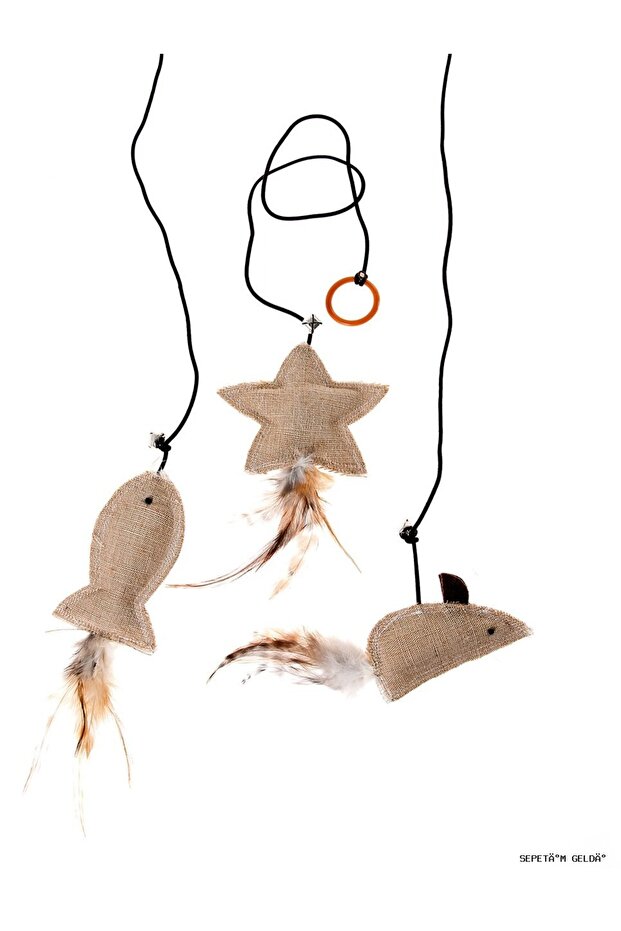 Spt-Gld Feather and String Toy (155747) 10 cm