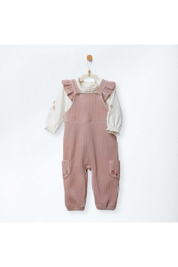 Baby girl velvet blossoms salopet set anw-ac27086